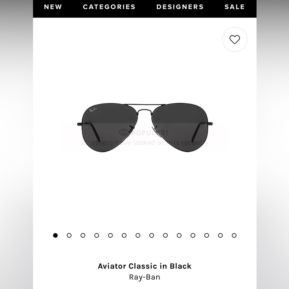 Classic all black Ray Ban Aviators!